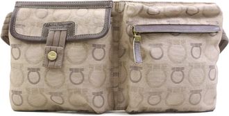 Ferragamo Beige Grayish Canvas Fanny Pack (Pre-Owned)