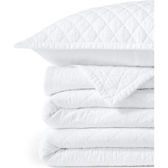 Lands End Solid Diamond Double Voile Quilt in White at Nordstrom, Size Twin