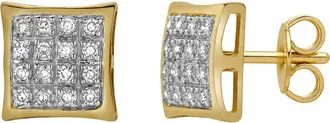 LuvMyJewelry Resplendor 10K Yellow Gold Diamond Unisex Earrings - 0.11 Cts at Nordstrom