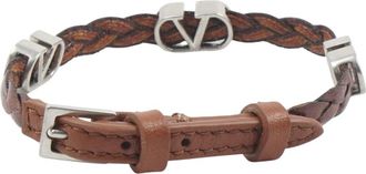 Valentino Vlogo Signature Armband - Heren - Armbanden - Bruin - ONE Size - Leer - Accessoires