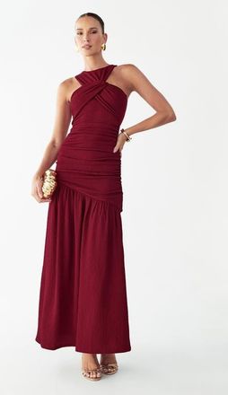 BWLDR Kyle Midi Dress in Burgundy at Nordstrom, Size 12