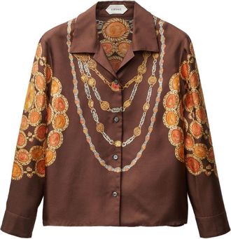 Versace Womens Printed Silk Shirt