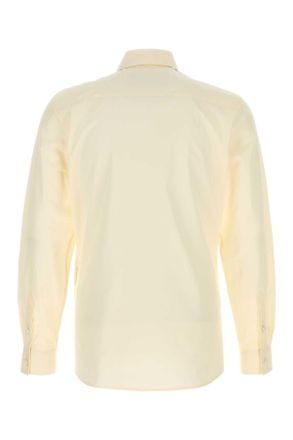 Valentino Garavani Mens Cream Poplin Shirt Avorio Exterior: Cotton Camicie
