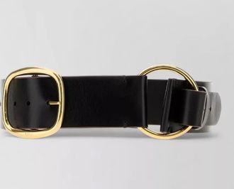 Chlo&eacute; leather belt adjustable length double buckle