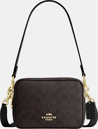 Coach Womens Mini Carey Crossbody Bag In Signature Canvas - Beige - One Size