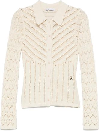 Patrizia Pepe Cardigan in maglia traforata - Toni neutri