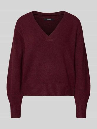 Vero Moda Comfort Fit Strickpullover mit Woll-Anteil Modell BOOM in Dunkelrot Melange, Größe XS