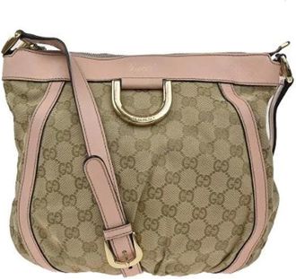 Gucci Pre-owned Cross Body Bags, female, Beige, Size: ONE SIZE Pre-owned Canvas Cross Body Bag