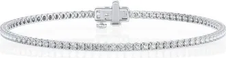 Grown Brilliance 3 Ctw Lab Grown Diamond Tennis Bracelet for Men in Sterling Silver