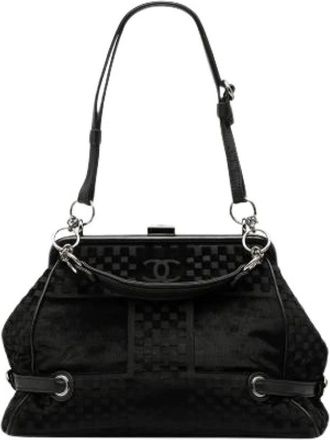 Chanel Pre-owned Handbags, female, Black, Size: ONE SIZE Pre-owned Leather Handbag
