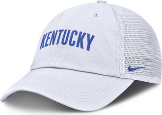 Nike Kentucky Primetime Campus Club Nike Mens College Trucker Adjustable Hat in White | NC3311QRNKY-H98