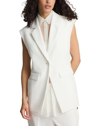 Kenneth Cole White Removable Faux Shirt Vest