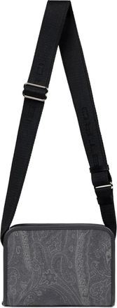 Etro Borsa messenger con stampa paisley - Grigio