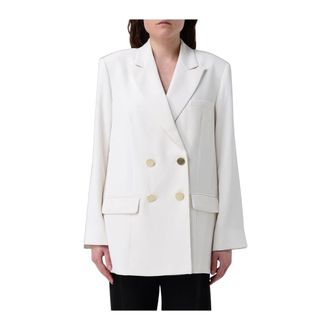 A|X Armani Exchange Cr&ecirc;pe Double-Breasted Blazer - Dames - Jassen - Beige - Maat: S Poliester