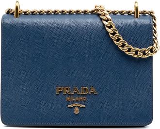Prada 2000-2025 Saffiano Lux Chain crossbody bag - Blu