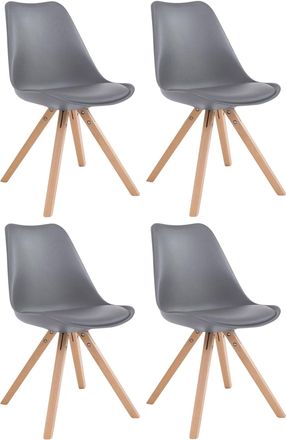 Clp Clp - Set De 4 Sillas Para Comedor Toulouse Square En Polipiel Gris Natural