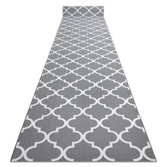 RugsX Rugsx - Alfombra De Pasillo Con Refuerzo De Goma 100 Cm Enrejado Tr&eacute;bol Marroqu&iacute; Gris Trellis 30352 Grey 100x1200 Cm