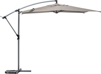 Hesperide Sombrilla Colgante Redonda Manoa Gris Topo Y Gris Grafito - 3 M - Hesp&eacute;ride