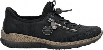 Rieker Womens Flat Heeled Sneaker In Black