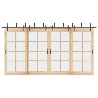 Berkfield Home Sliding Door Hardware Kit 427 cm Steel Black
