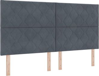vidaXL Cabecero Montaje En La Pared Gris Oscuro 180 Cm Terciopelo Vidaxl