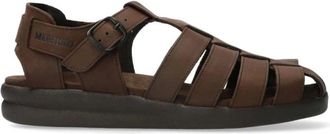 Mephisto Donkerbruine herensandaal - Heren - Sandalen - Bruin - 40 EU - Leer - Schoenen