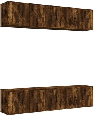 vidaXL Vidaxl - 6 Piece tv Cabinet Set Smoked Oak Engineered Wood