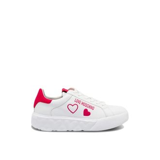 Moschino Sneakers, female, White, Size: 10 US Heart 45 Logo Sneakers