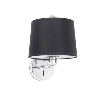 Netlighting Montreal Chrome Black Shade Wall Lamp in Grey