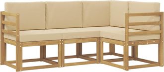 vidaXL Conjunto De Sof&aacute;s De Exterior 4 Uds. Y Beige Vidaxl