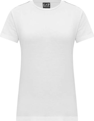 Emporio Armani logo-print T-shirt - women - Cotton/Elastane - S - White