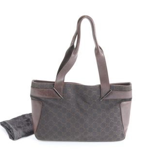 Gucci Gg Canvas Brown Gg Canvas Leather Tote Bag (Pre-Owned)