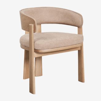 Sklum Pack De 2 Sillas De Comedor Con Reposabrazos Tapizadas Y En Madera De Roble Olea Signature Sklum