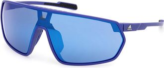 Adidas Sport Sp0089 PRFM Shield 91Q Mens Sunglasses Blue Size 144
