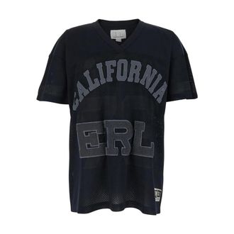 ERL T-Shirts, male, Black, Size: M Mesh Football Tee Knit
