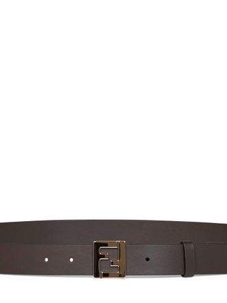 Fendi FF Logo Plaque Belt - Brown
