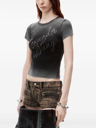 Alexander Wang Rhinestone Logo T-shirt