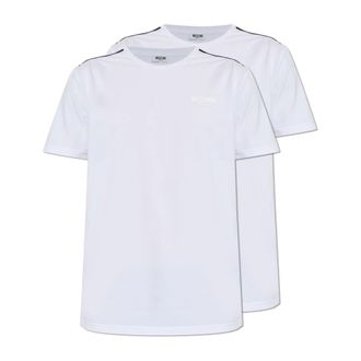 Moschino T-Shirts, male, White, Size: 2XL Crew-neck Cotton T-Shirt (Pack of Two)