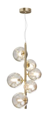 Maytoni Pendellampe Dallas Bernstein/Gold, 6-flammig &oslash; 29/ 50-120 cm