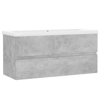 Berkfield Home Sink Cabinet with Built-in Basin Concrete Grey Engineered Wood