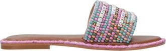 De Siena shoes Lederen Slippers met Kralen - Dames - Sandalen - Veelkleurig - 38 EU - Leer - Schoenen
