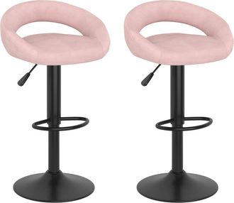 vidaXL Taburetes De Cocina 2 Unidades Terciopelo Rosa Vidaxl