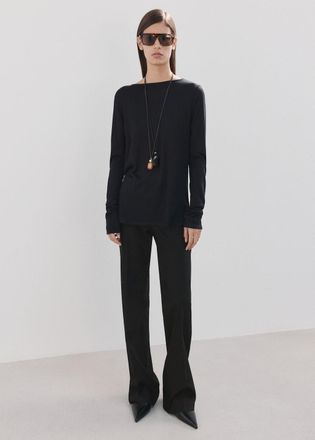 Mango Pullover maglia schiena drappeggiata nero - Donna - S - MANGO