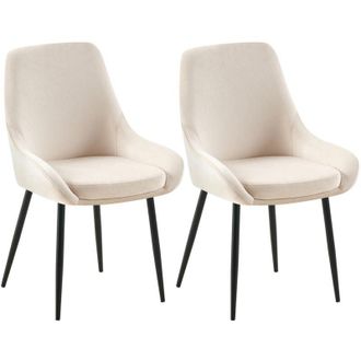 Clp Set di 2 sedie da pranzo Elmira crema Metallo nero opaco
