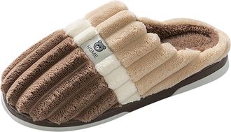 Generic Home Slippers for Men Comfy Handmade Stitch Microsuede Slip on Felt Mule with Thick Foamy Soles Soft Ankle with Anti-Slip Anti-Slip Rubber Soles Women