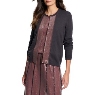 Nic+Zoe Sequin Trim Cardigan in Charcoal at Nordstrom Rack, Size X-Small