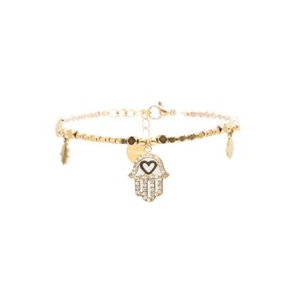 Freddy Bracciale in acciaio dorato con pendenti e strass