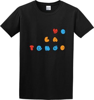 Rive Mens Yo La Tengo Logo T-Shirt Print Tees Short Sleeve O Neck L Black