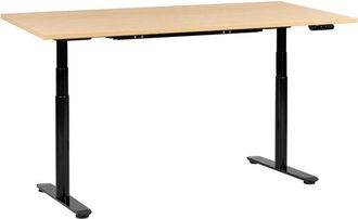 Beliani Beliani - Escritorio De Altura Regulable El&eacute;ctrico Moderno Patas Redondas 180 X 72 Cm Tablero Marr&oacute;n Claro Y Base Negra Destinas