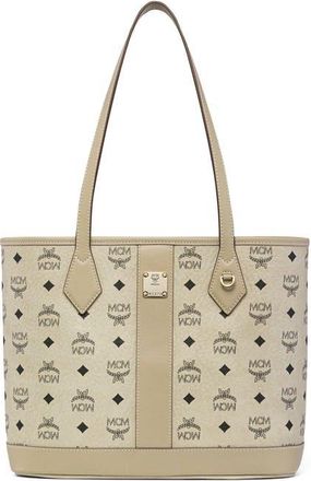 MCM Small New Liz Shopper in Visetos in Beige at Nordstrom
